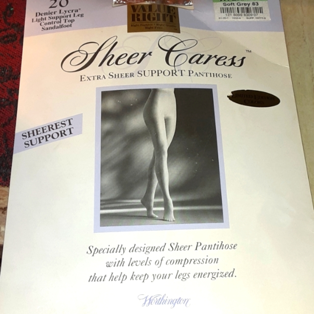 VINTAGE WORTHINGTON SHEER CARESS EXTRA SHEER SUPPORT PANTYHOSE NEW IN PACKAGE